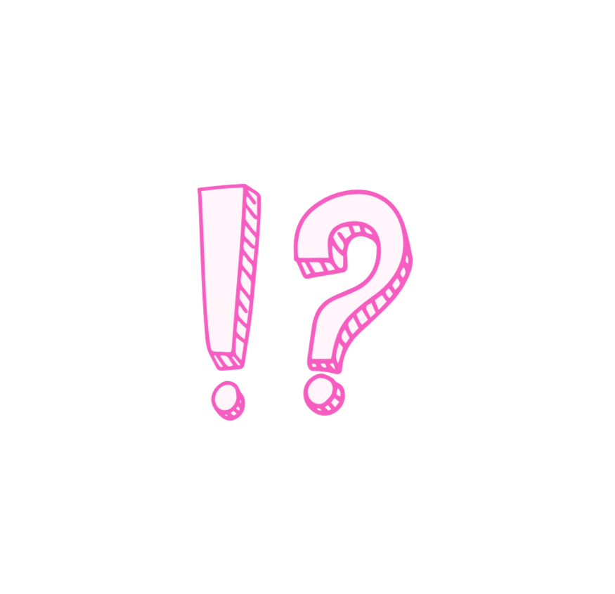 Exclamation point next to question mark emoji.